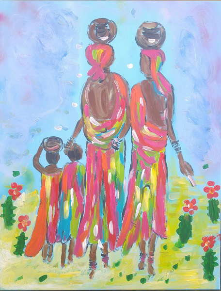 5c9a5ebd7994f schilderij Afrikaanse Vrouwen Kinderen 70 x 90 cm 600 pix